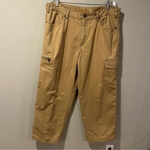 Eddie Bauer Men’s Flannel Lined Cargo Khaki Pants 100% Cotton 38 x 32